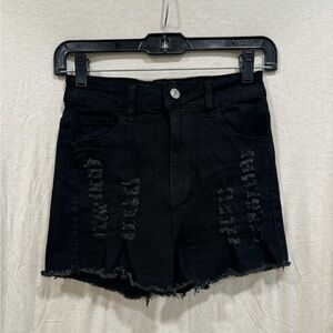 High waisted jeans shorts